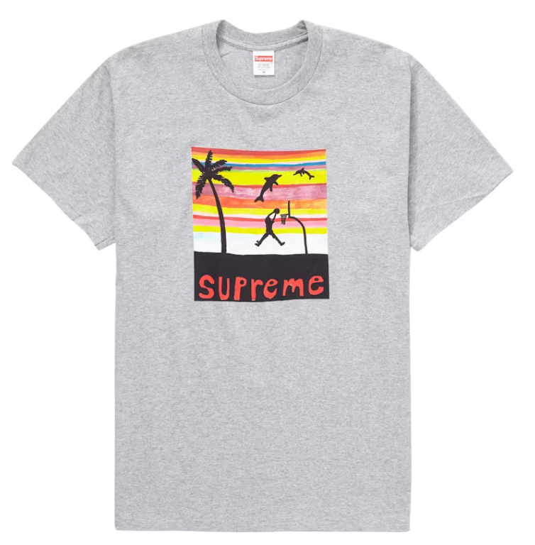 Size M Supreme Dunk Tee "Heather Grey" Brand New
