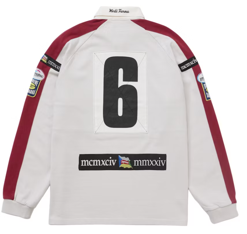 Size L Supreme Chest Stripe Rugby LS "Stone" Brand New