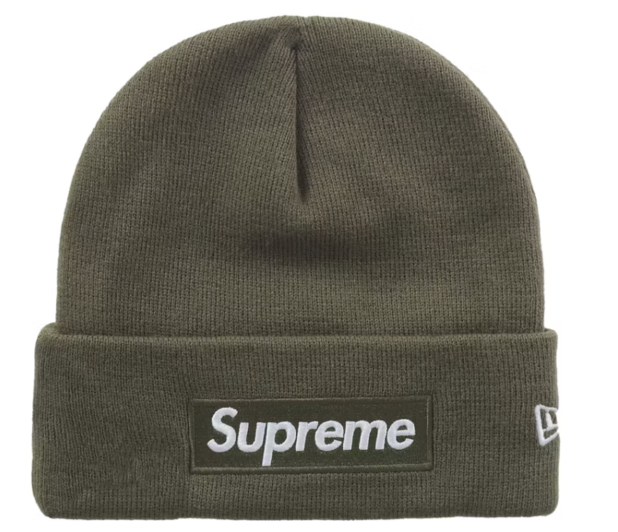 Supreme New Era Box Logo Beanie (FW25) "Light Olive" Brand New