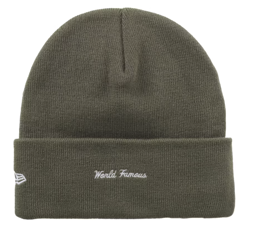 Supreme New Era Box Logo Beanie (FW25) "Light Olive" Brand New