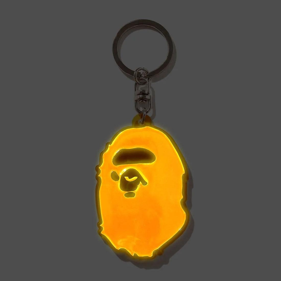 BAPE Head Reflective Keychain "Orange" Brand New