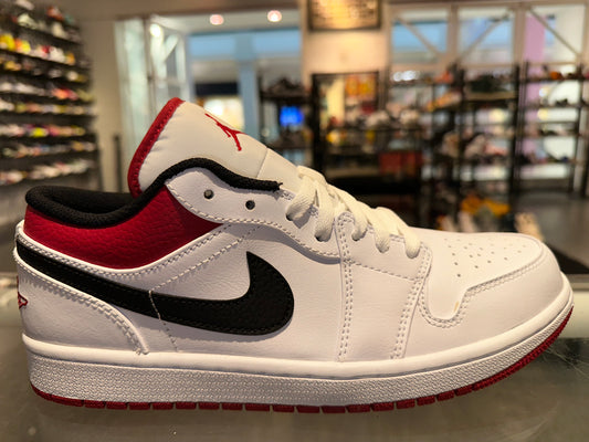 Size 9 Air Jordan 1 Low “White University Red Black” Brand New (Mall)