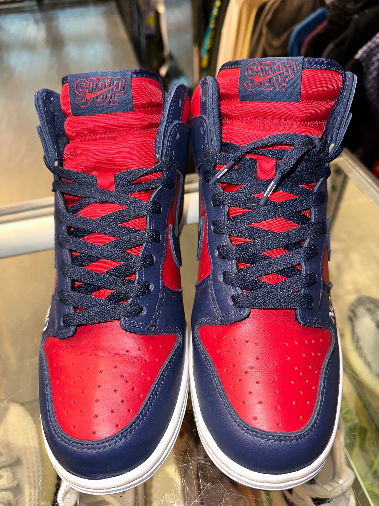 Size 8 SB Dunk High Supreme “Navy Red” (Mall)
