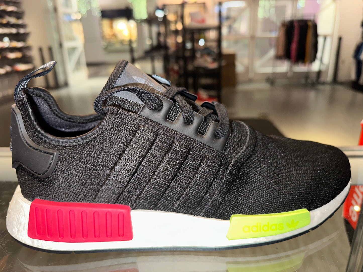 Size 10 Adidas NMD R1 “Black Energy Pink” Brand New (Mall)